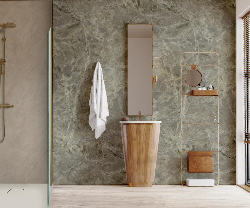 Photo Panneau mural douche NU VIPANEL PIERRE PETRA NATURA MAT 1500x2550x3MM