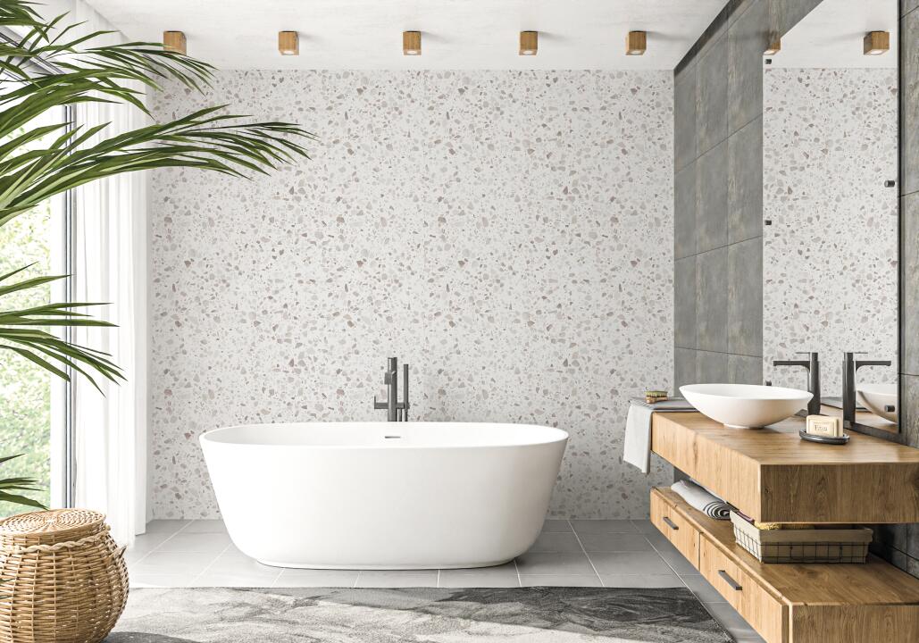 Panneau mural douche VIPANEL PIERRE TERRAZZO MAT 1500x2550x3MM|Revêtement pour salle de bain