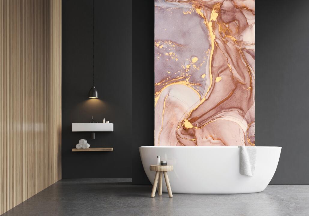 Panneau mural douche VIPANEL PIERRE MARBRURE ROSÉE BRI. 1000x2550x3MM|Revêtement pour salle de bain
