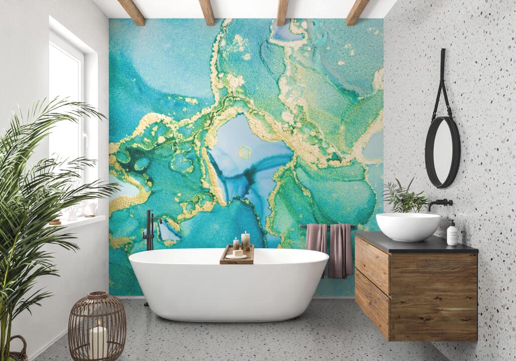 Panneau mural douche VIPANEL PIERRE MARBRURE TURQUOISE BRI. 1500x2550x3MM|Revêtement pour salle de bain