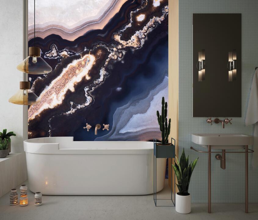 Photo Panneau mural douche NU VIPANEL PIERRE CRISTAL ROSE BRI. 1000x2550x3MM