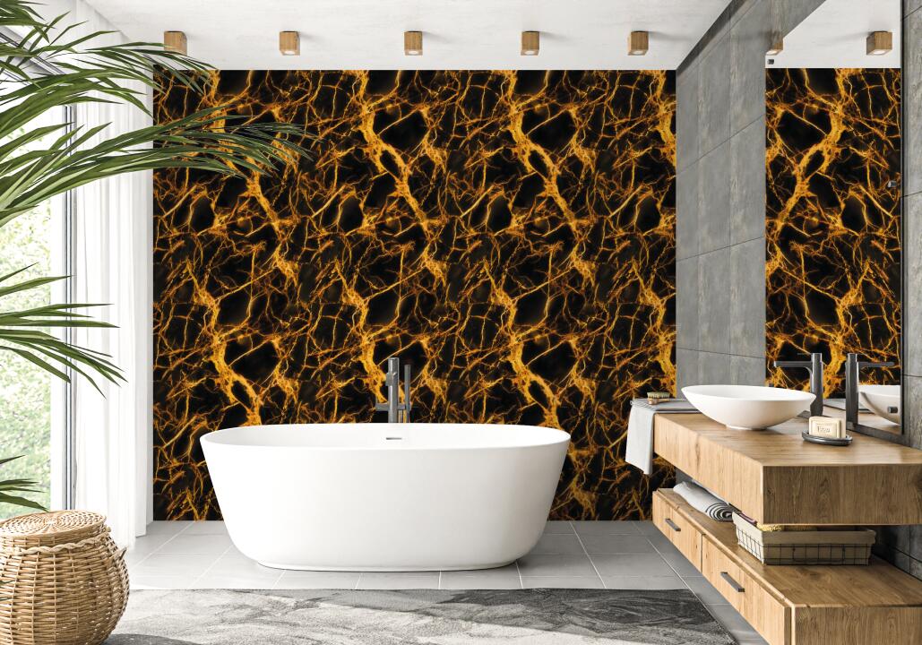 Panneau mural douche VIPANEL PIERRE CRISTAL JAUNE BRI. 1000x2550x3MM|Revêtement pour salle de bain