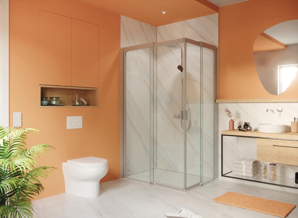 Panneau mural douche VIPANEL PIERRE MARBRE NATUREL DIAGONAL MAT 1500x2550x3MM|Revêtement pour salle de bain