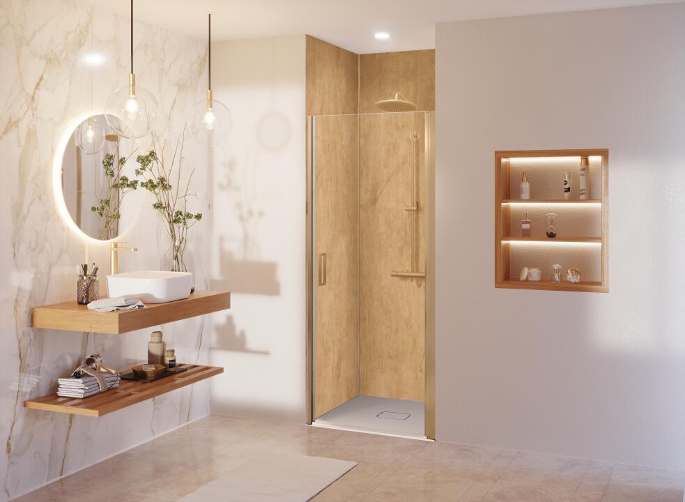 Panneau mural douche VIPANEL VULCAIN GOLD MISTY MAT 1000x2550x3MM|Revêtement pour salle de bain