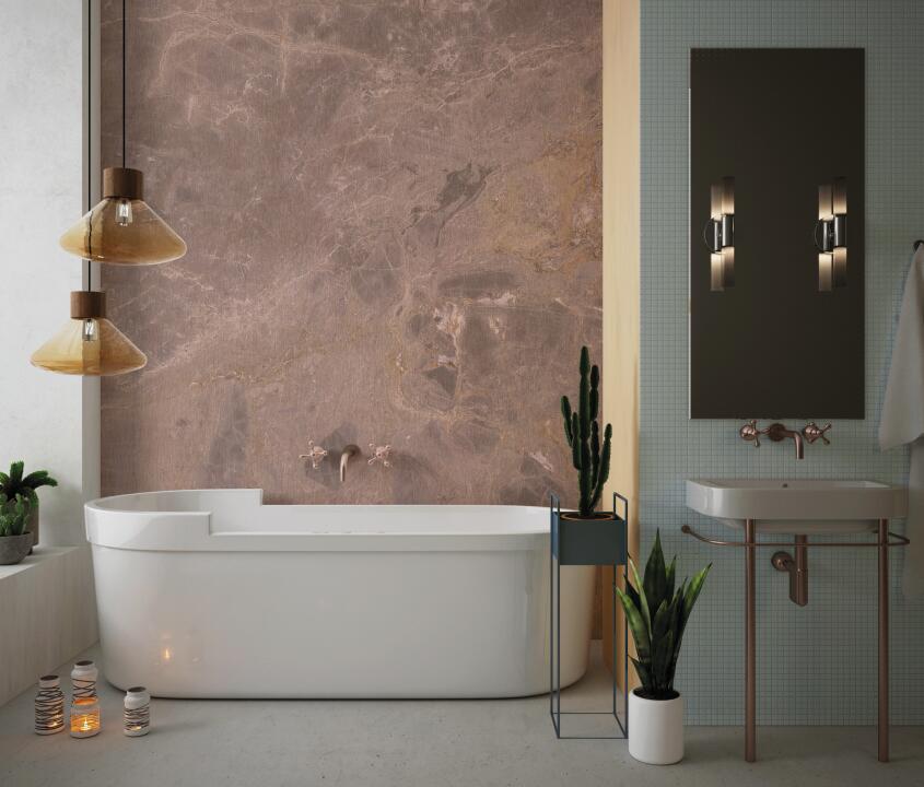 Panneau mural douche VIPANEL VULCAIN AMBRE MAT 1000x2550x3MM|Revêtement pour salle de bain