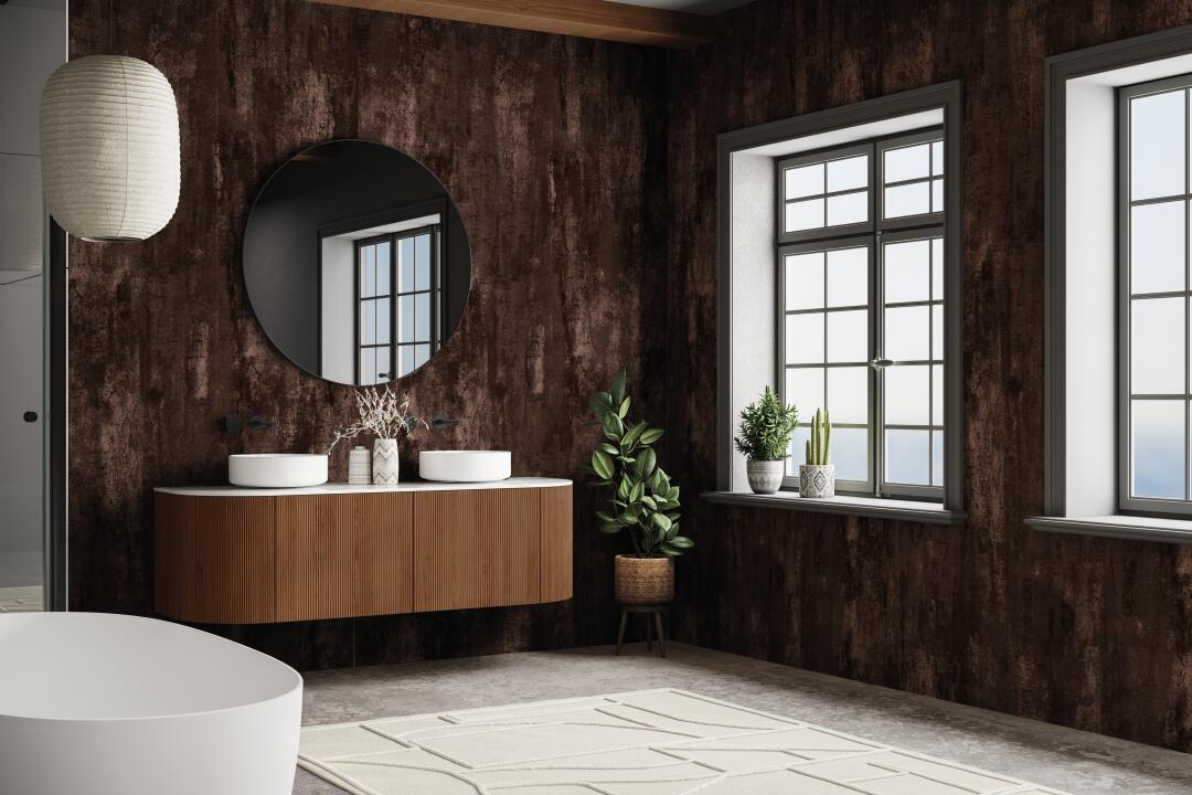 Photo Panneau mural douche NU VIPANEL VULCAIN RUSTY MAT 1000x2550x3MM