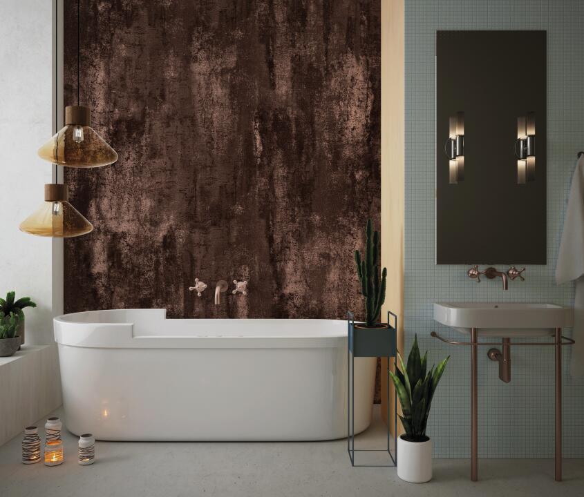 Photo Panneau mural douche NU VIPANEL VULCAIN RUSTY MAT 1000x2550x3MM