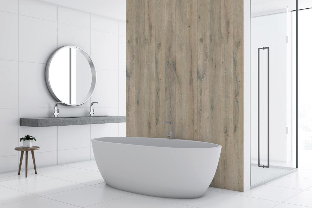 Photo Panneau mural douche NU VIPANEL BOIS CHENE MAT 1000x2100x3MM