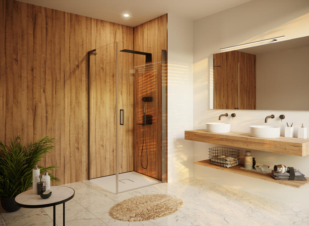 Photo Panneau mural douche NU VIPANEL BOIS ERABLE MAT 1000x2550x3MM