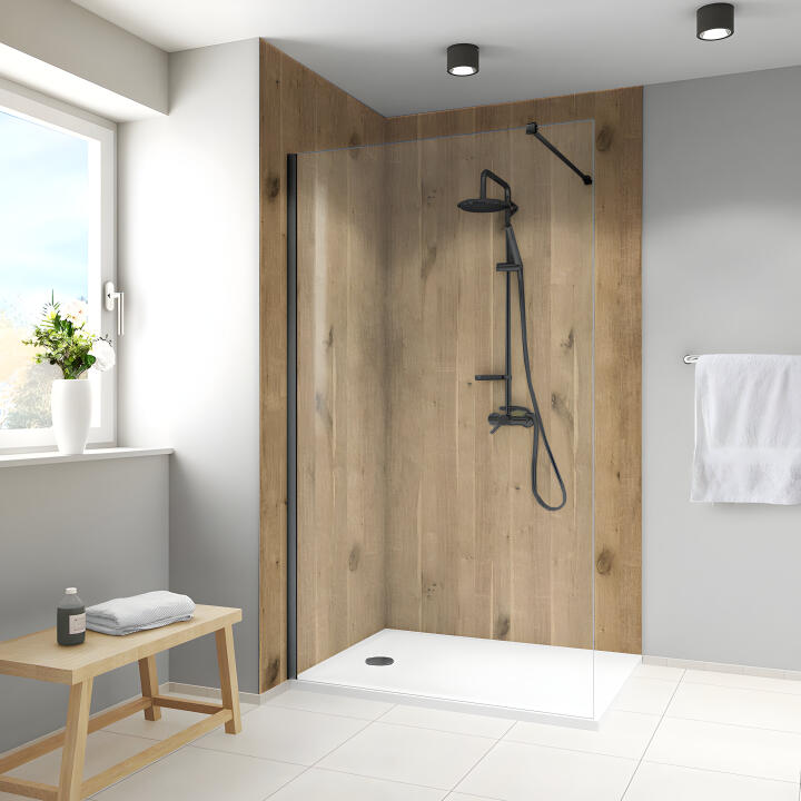 Panneau mural douche VIPANEL BOIS CHENE SAUVAGE MAT 1000x2550x3MM|Revêtement pour salle de bain