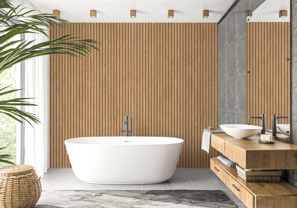 Panneau mural douche VIPANEL BOIS ZENWOOD MAT 1000x2550x3MM|Revêtement pour salle de bain