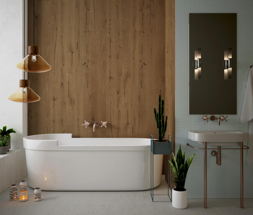 Panneau mural douche VIPANEL BOIS CEDRO FEEL 1000x2550x3MM|Revêtement pour salle de bain