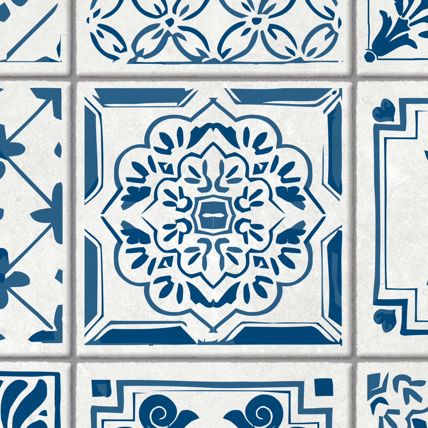 Photo Panneau mural douche VIPANEL CARRELAGE CARREAUX INDIGO BLE BRI. 1500x2550x3MM