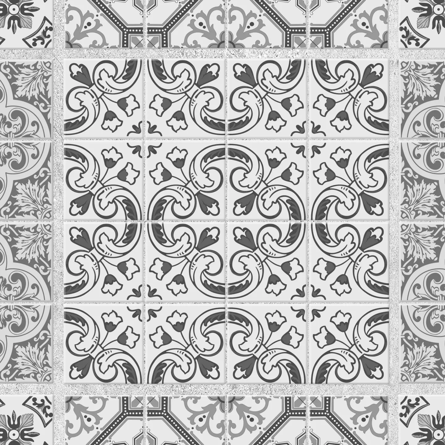 Photo Panneau mural douche NU VIPANEL CARRELAGE CARREAUX GRIS BLANC BRI. 1500x2550x3MM