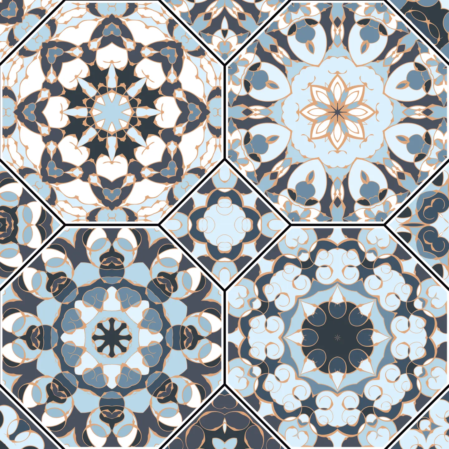 Photo Panneau mural douche NU VIPANEL CARRELAGE CARREAUX ORIENT BLE BRI. 1500x2550x3MM