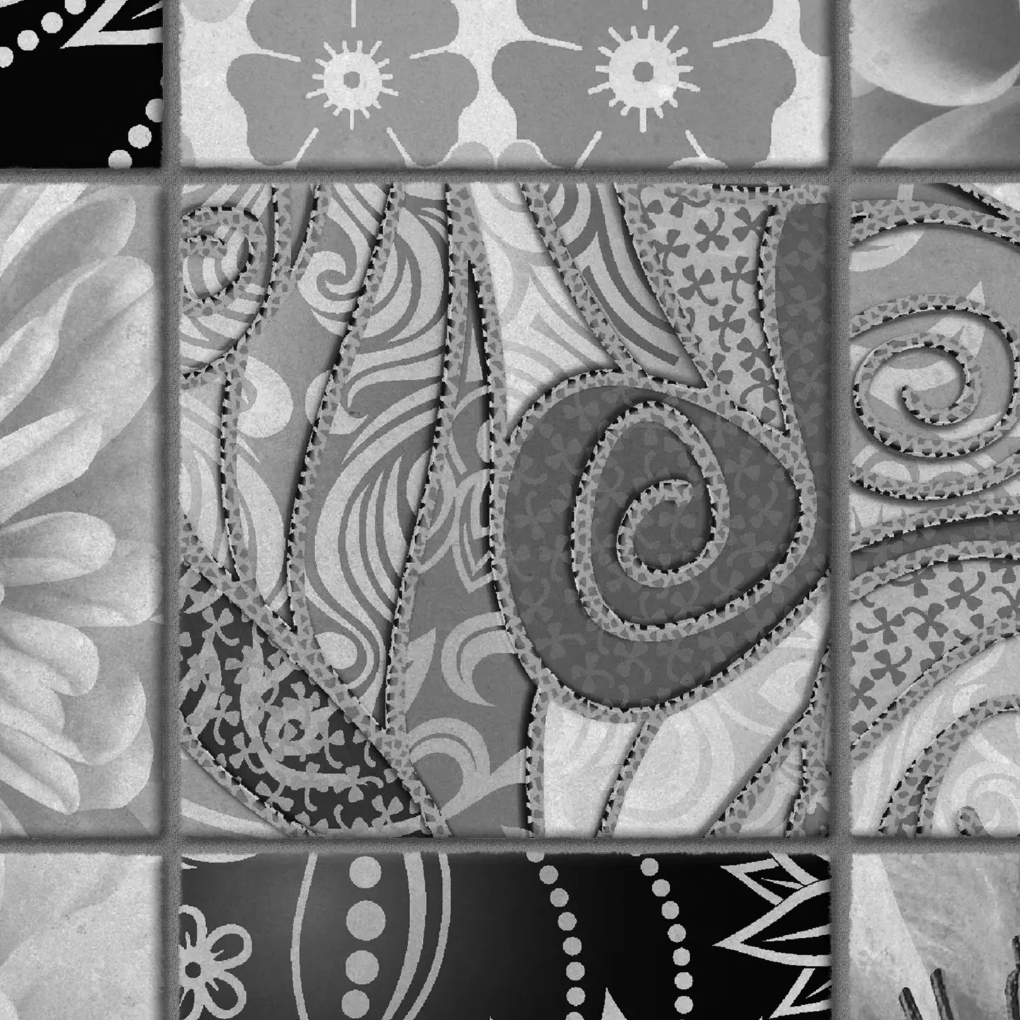 Photo Panneau mural douche NU VIPANEL CARRELAGE CARREAUX FLORAUX BRI. 1500x2550x3MM