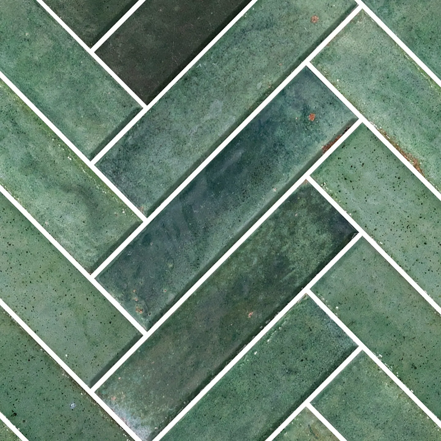 Photo Panneau mural douche NU VIPANEL CARISSIMA ZELLIGE VERT BRI. 1000x2550x3MM